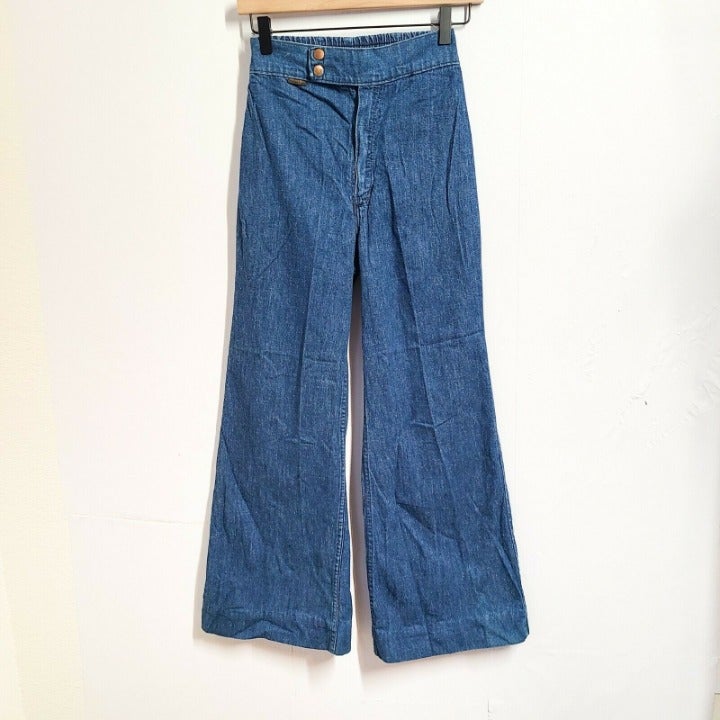 11 Bell Bottoms PantsJeans W27 L33 Vintage Stacy Slacks 70s-80s Blue